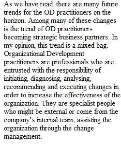 Organizational Development Week 12 DQ 1